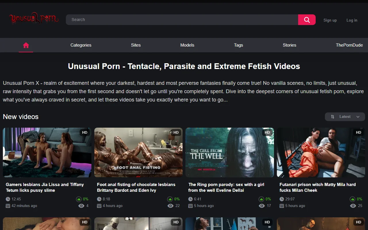 Screenshot: Unusualpornx Review Screenshot of Unusualpornx Review